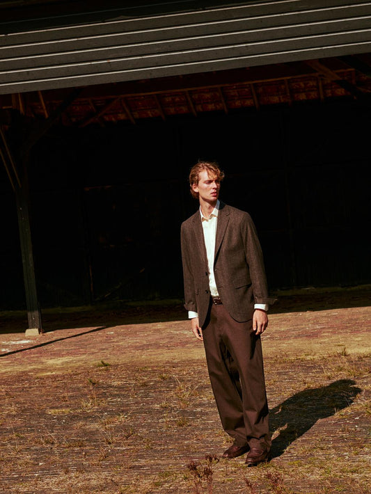 Striped wool blend suit blazer