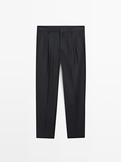 Flannel trousers with darts - LIMITED