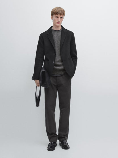 Double wool blend blazer