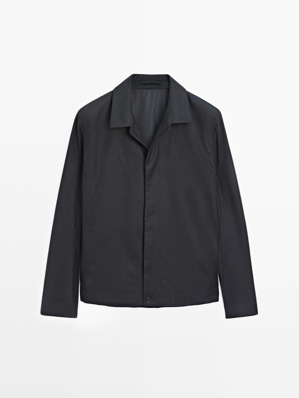 100% wool corduroy-effect flannel overshirt