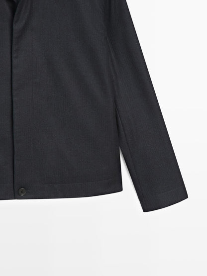 100% wool corduroy-effect flannel overshirt