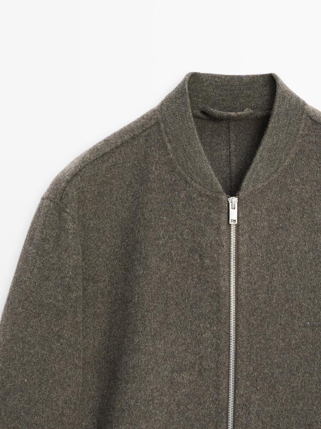 Double wool blend bomber jacket