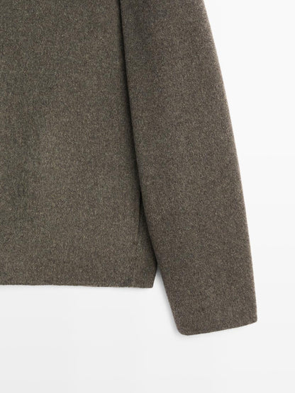 Double wool blend bomber jacket