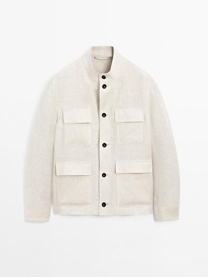 Total look linen overshirt