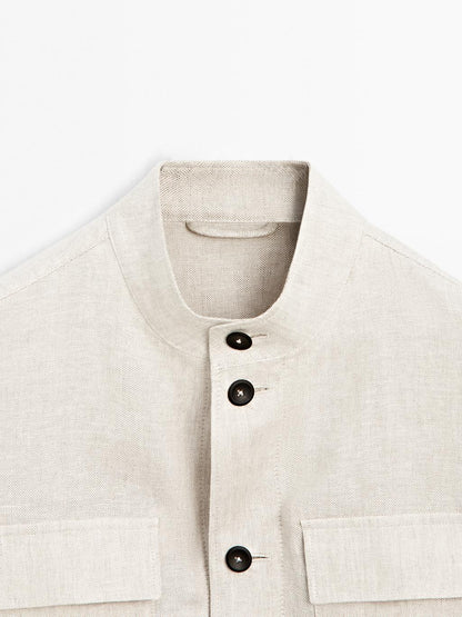 Total look linen overshirt