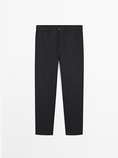 Wool blend trousers