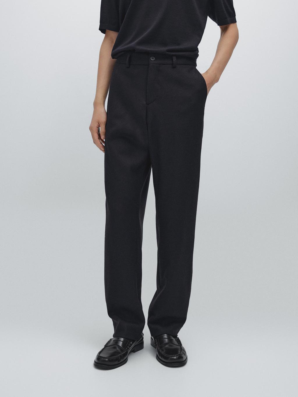 Wool blend trousers