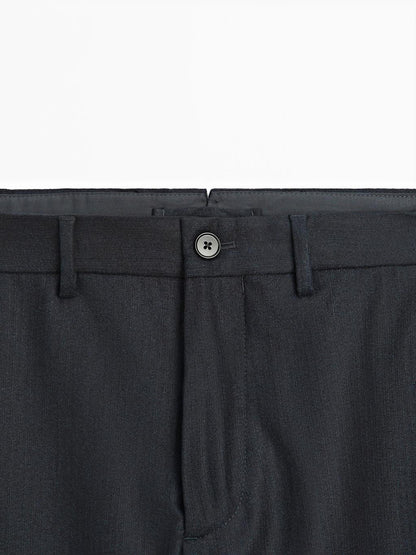 100% wool corduroy-effect flannel trousers