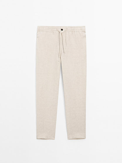 Total look linen trousers