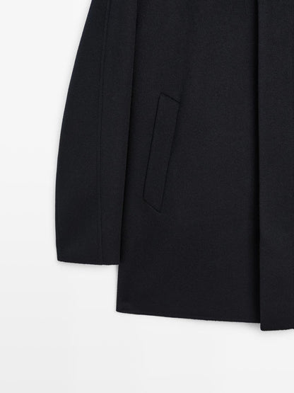 Double wool blend coat