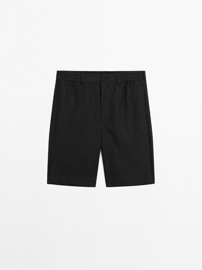Lightweight 100% linen Bermuda shorts