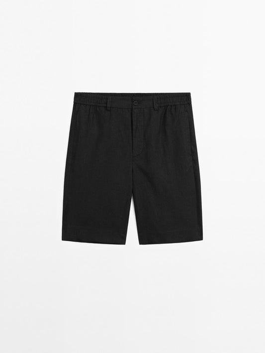 Lightweight 100% linen Bermuda shorts