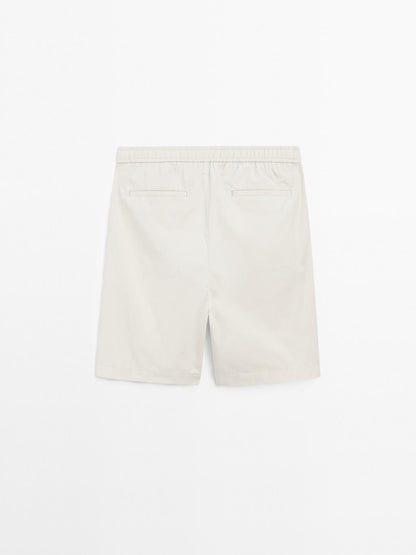 Jogger-fit poplin Bermuda shorts
