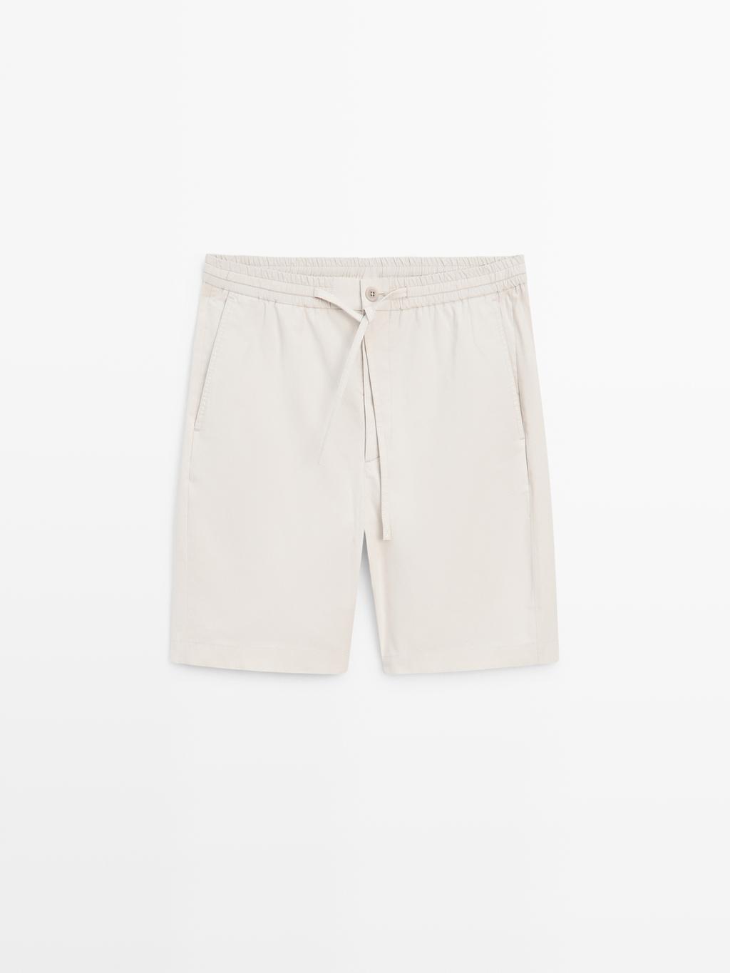 100% cotton jogger fit Bermuda shorts