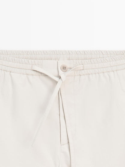 100% cotton jogger fit Bermuda shorts