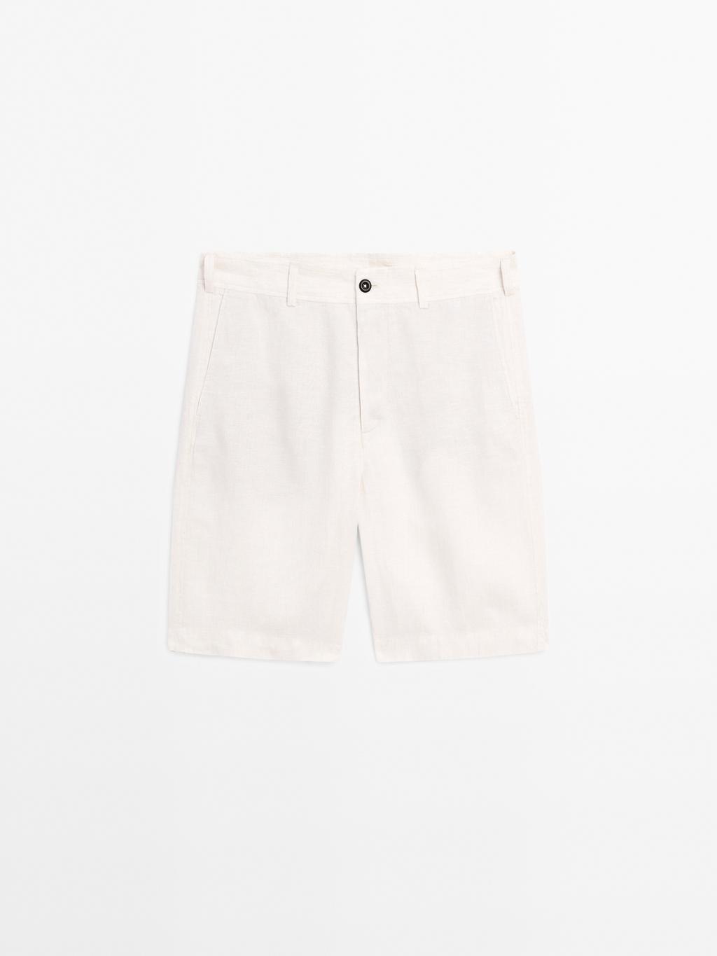 100% linen Bermuda shorts