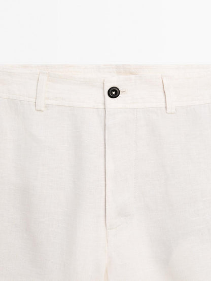 100% linen Bermuda shorts