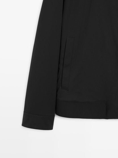 Water-repellent bomber jacket with hem detail