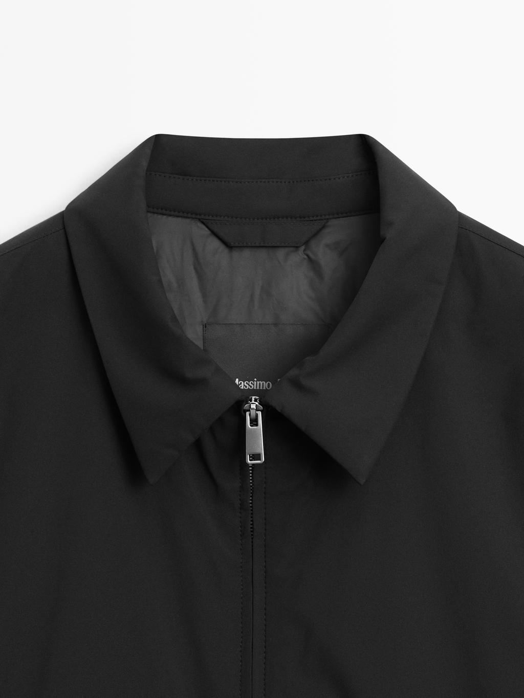 Water-repellent bomber jacket with hem detail