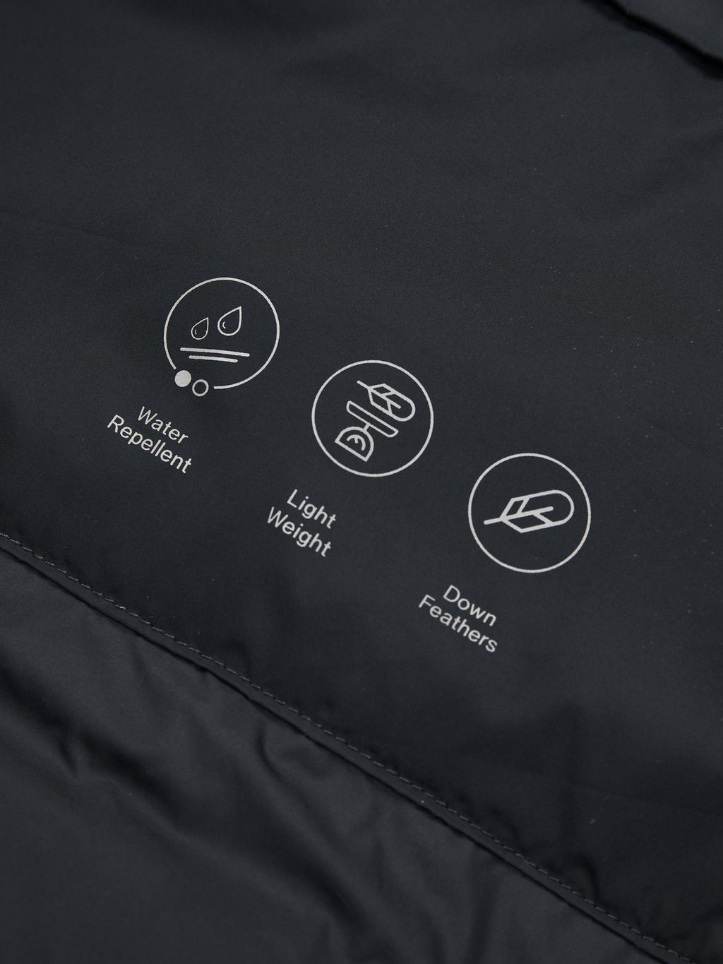 Water-repellent ultra lightweight down blend parka