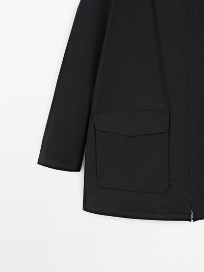 Water-repellent down blend parka