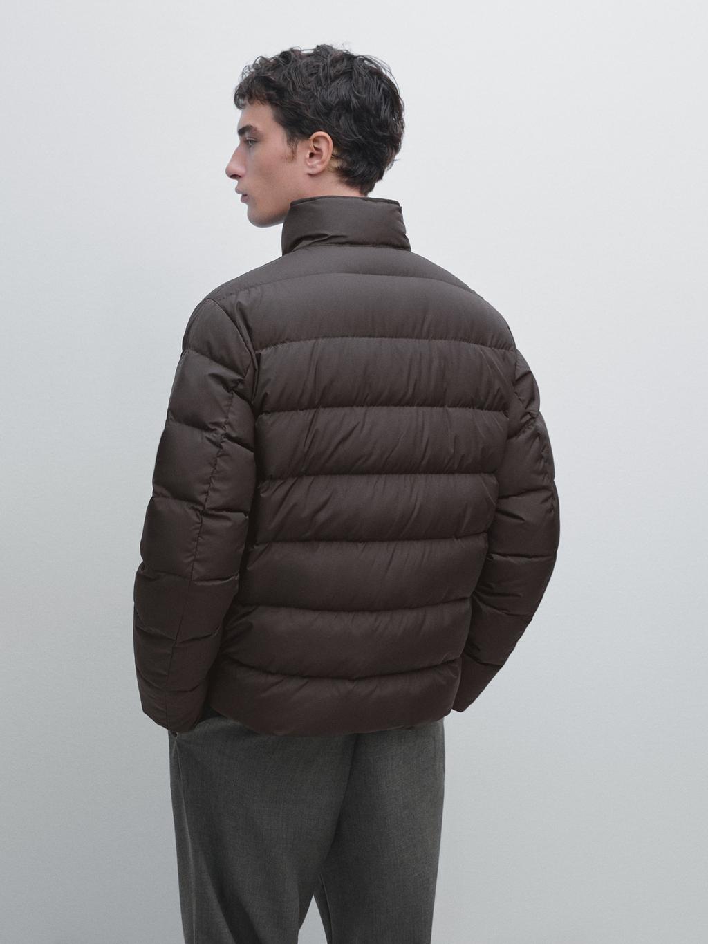 Water-repellent puffer jacket with down blend