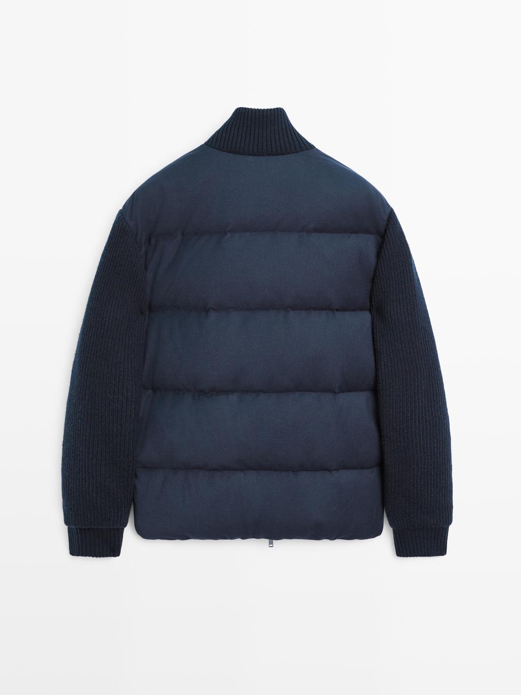 Knit down blend puffer jacket