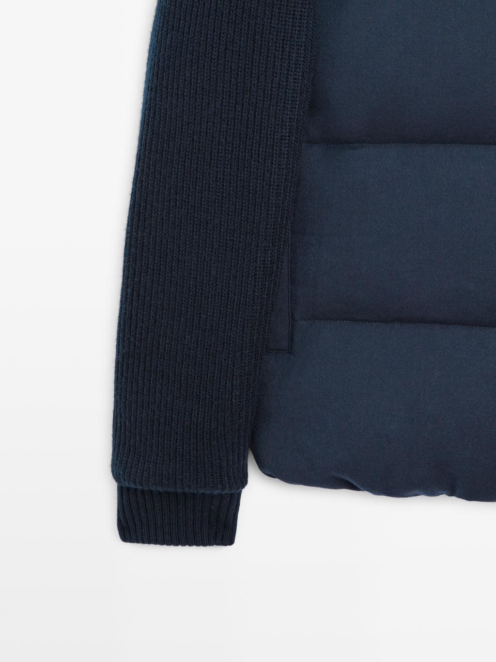 Knit down blend puffer jacket