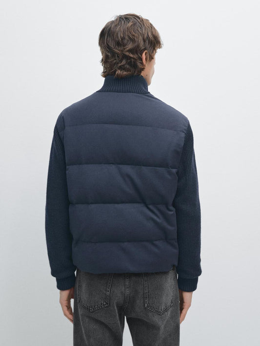 Knit down blend puffer jacket
