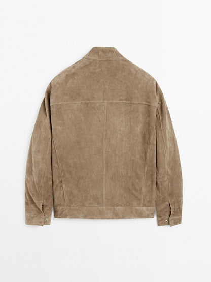 Short suede goatskin jacket