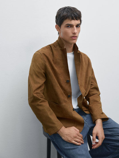 100% nubuck leather blazer