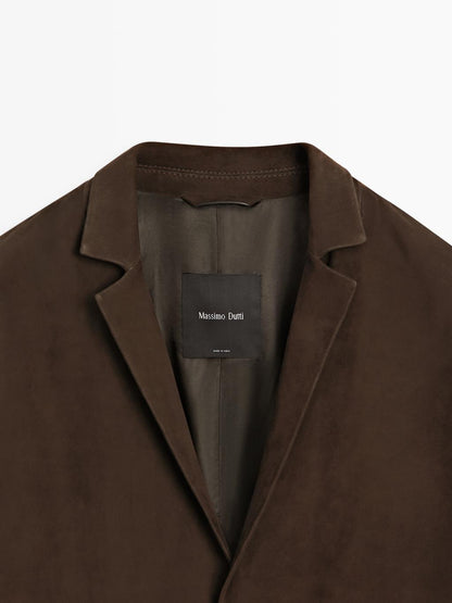Nubuck leather blazer