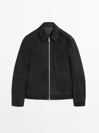 Suede leather jacket
