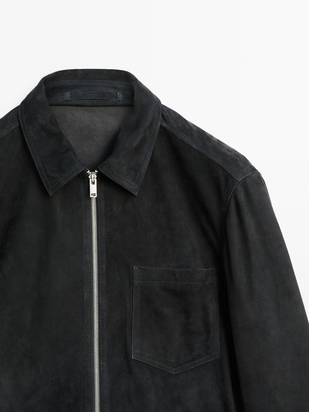 Suede leather jacket