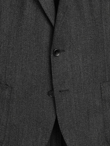 Herringbone wool blend blazer