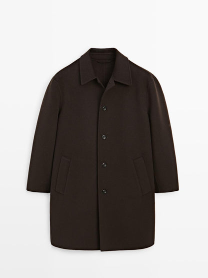 Long wool blend coat