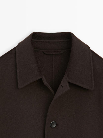 Long wool blend coat