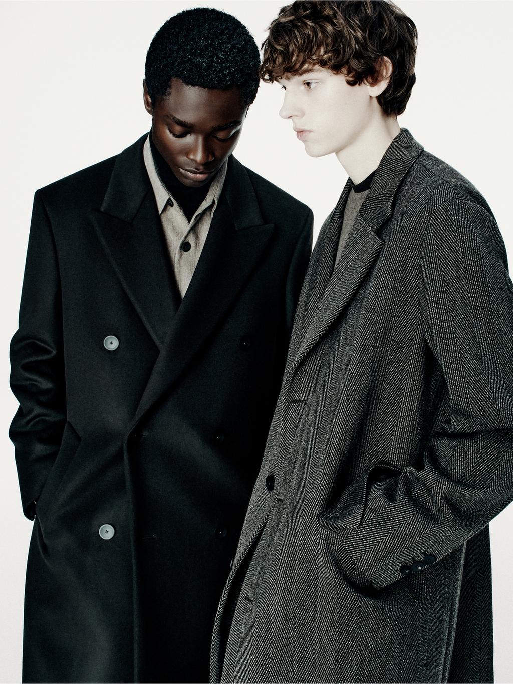 Long double-breasted wool blend coat - LIMITED