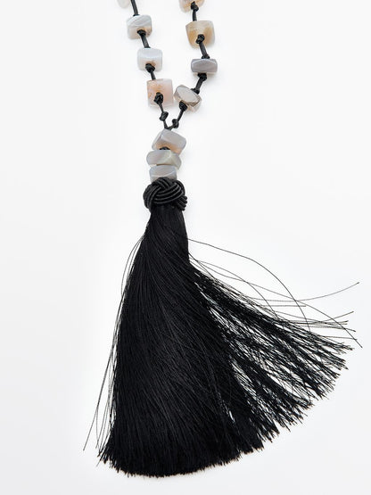 Rhinestone tassel necklace