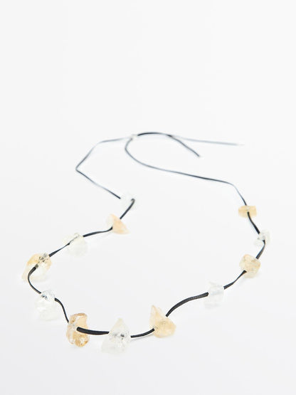 Irregular rhinestone necklace