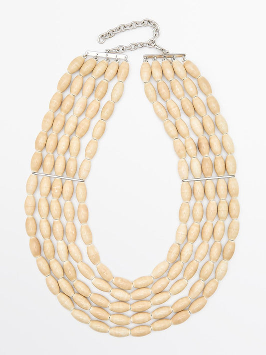 Ceramic bib necklace