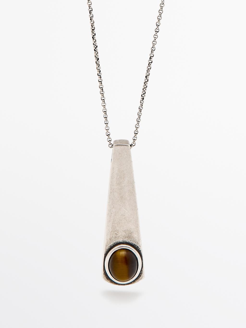 Geometric pendant with stone