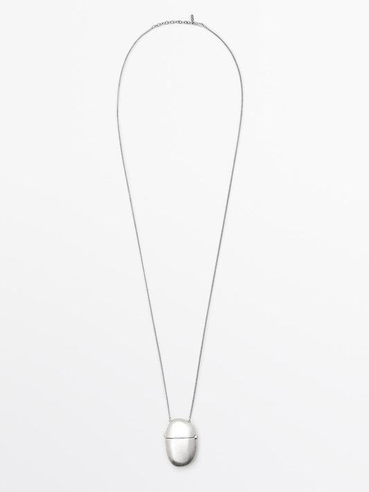 Necklace with oval box pendant