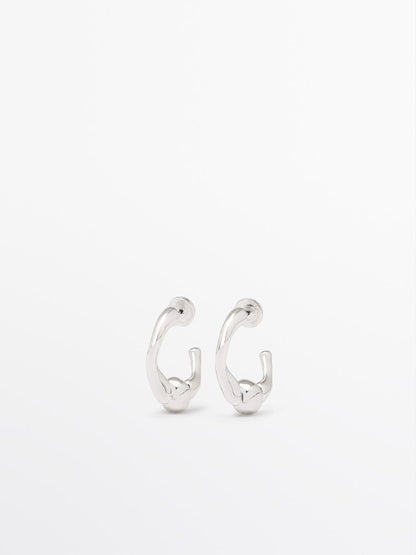 Ball hoop earrings