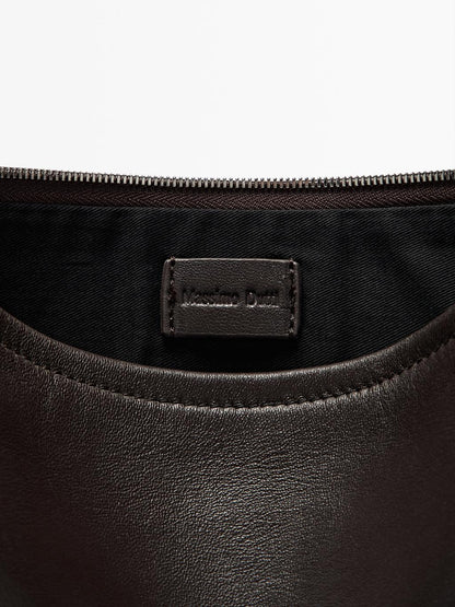 Small nappa leather pouch bag with knot