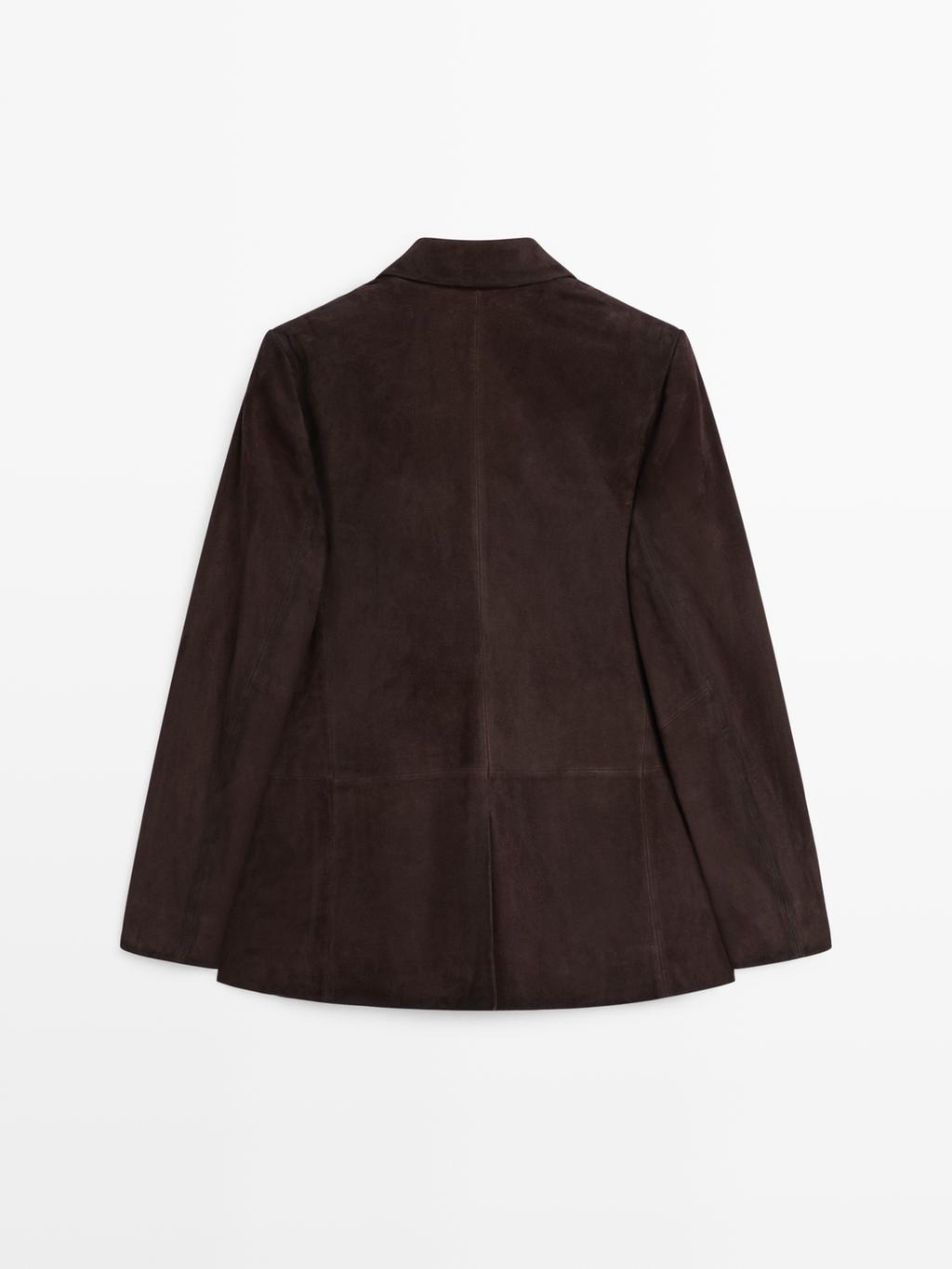 Suede leather blazer