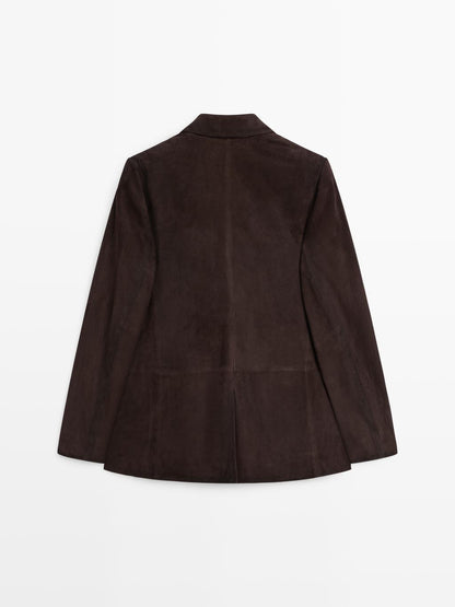 Suede leather blazer
