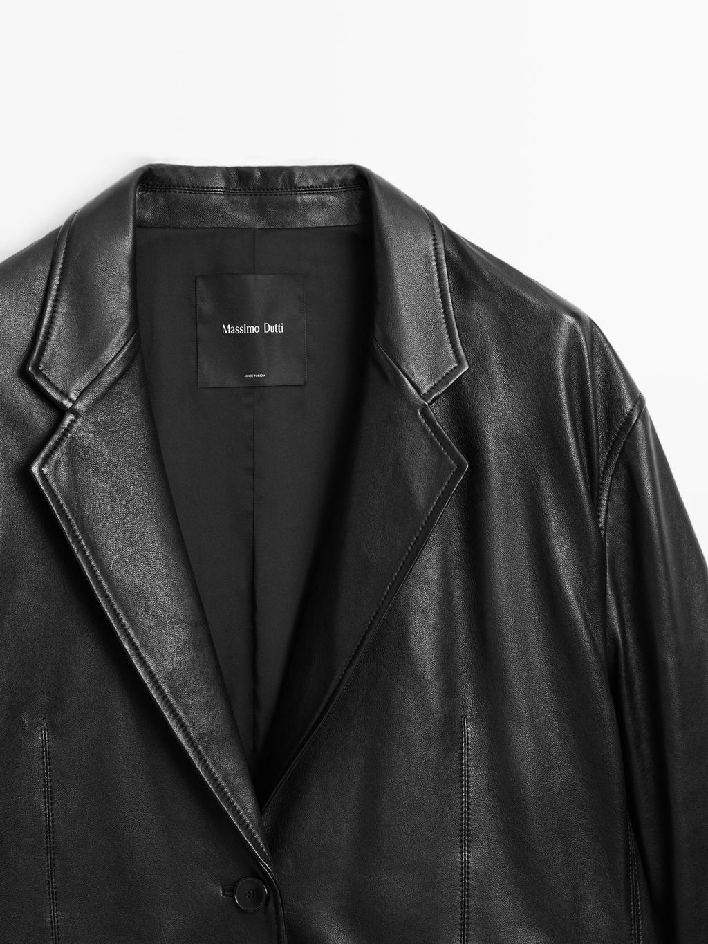 Soft nappa leather blazer