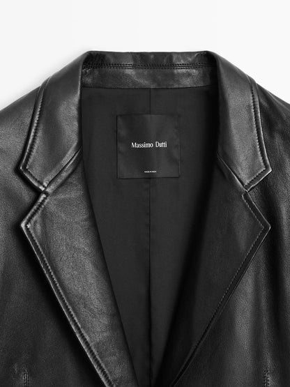 Soft nappa leather blazer