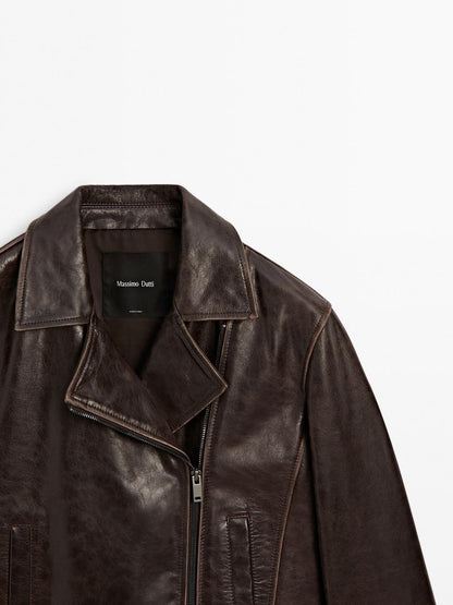 Nappa leather biker jacket